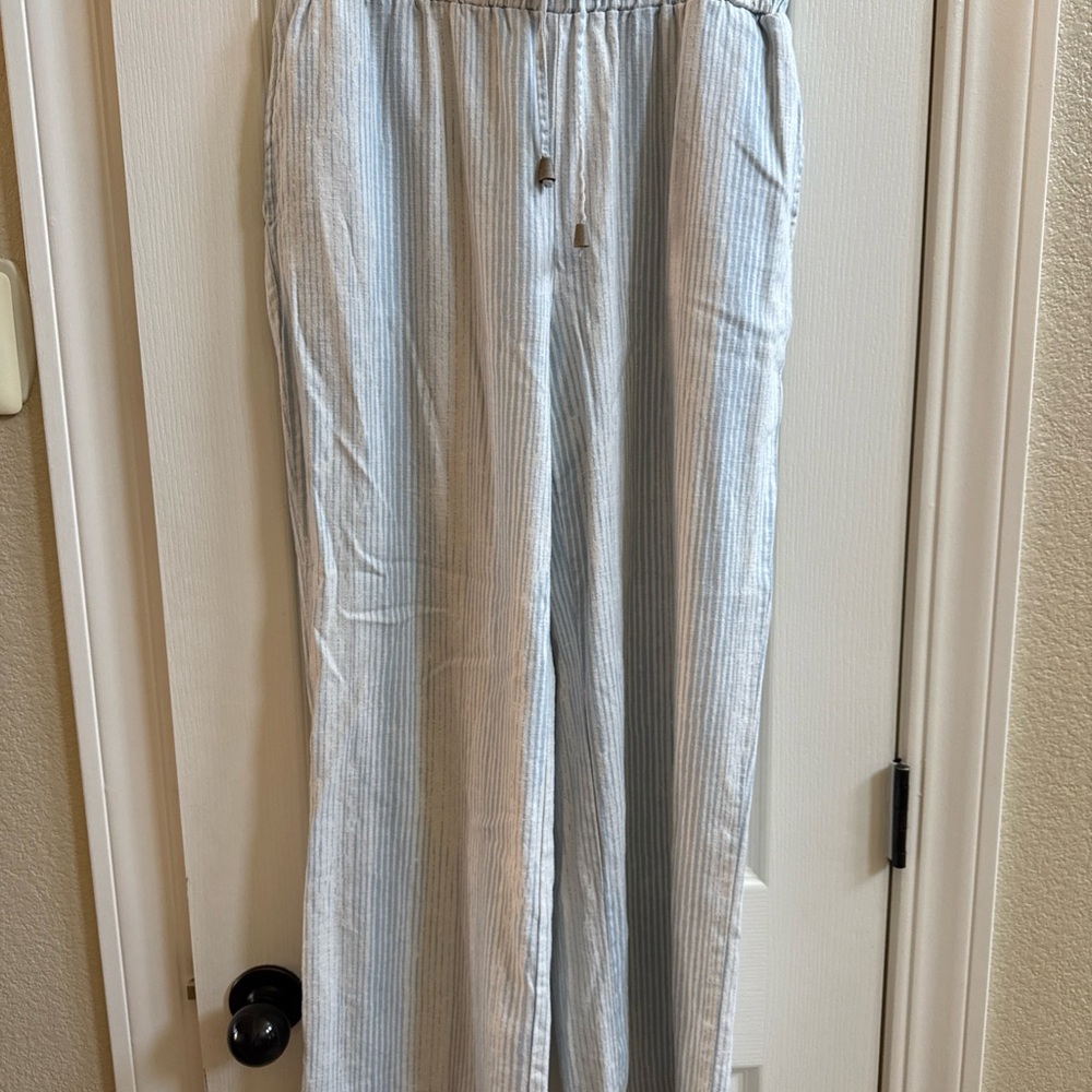 Martha Stewart Women’s Linen Stripe Pants Size M